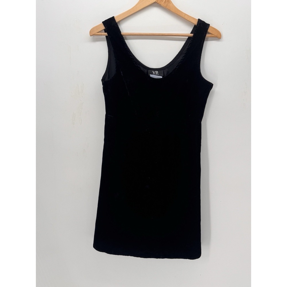 VB Exclusive Black Velvet Sleeveless Dress Size S Y2K Gothic Party USA